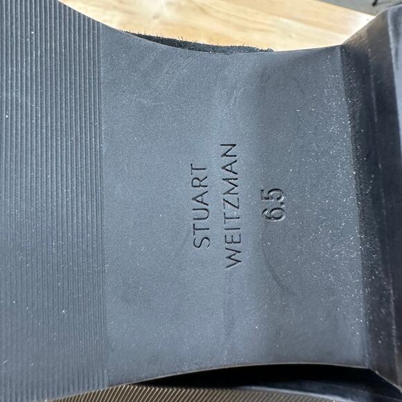 Stuart Weitzman NWOB Kye Black Suede Zip Bootie S4893 Size 6.5B Low Stacked Heel - Picture 10 of 10